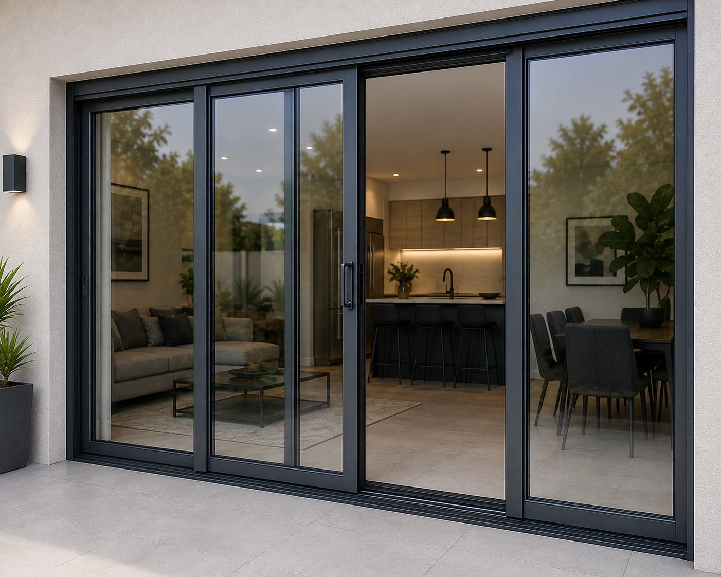 Aluminium sliding and folding door system